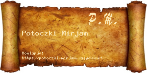 Potoczki Mirjam névjegykártya
